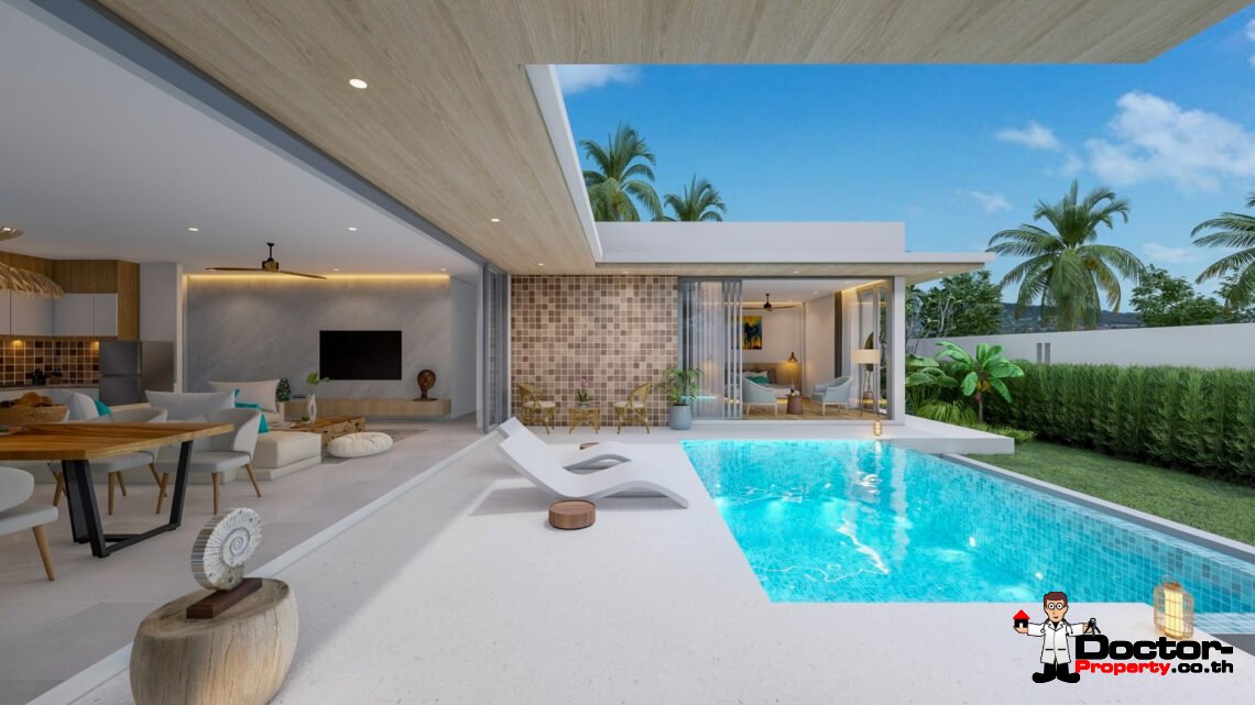 New 3 Bedroom Pool Villa with Sea View near Fisherman’s Village in Bophut, Koh Samui – For Sale